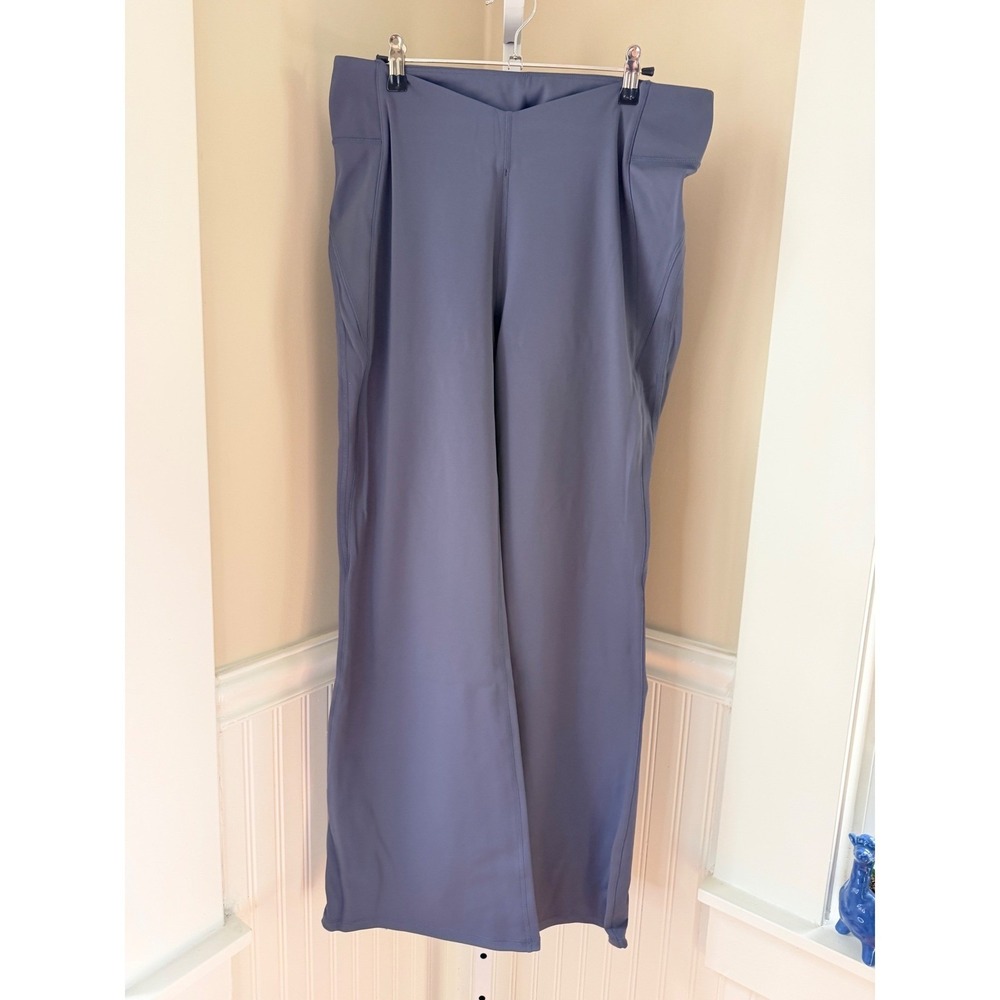 NWT Halara Wide Leg Crossover Waist Yoga Loungewear Pants Blue XL Cloudful